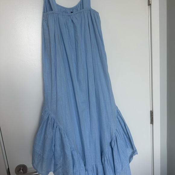 LORNA LUXE BLUE 'PADIERNA' GRADUATED HEM TRAPEZE DRESS - High Low Dress - Picture 6 of 13